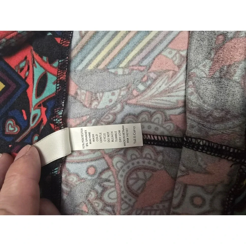 Lularoe Leggings Womens Tall & Curvy‎ Paisley Chevron Soft Stretch Pants Yoga - Picture 5 of 5